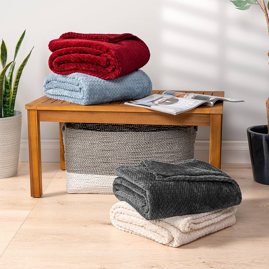Amazon.com: PAVILIA Soft Fleece Dark Grey Throw Blanket for